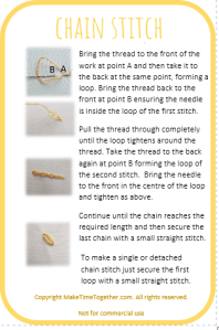 Free printable Embroidery Stitch Guide – Collection 1 – Make Time Together